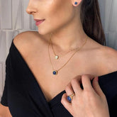 CONJUNTO LUZ ZIRCONIA DOURADO